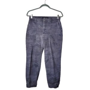Express Cropped Straight High Rise Gray Camo Jeans